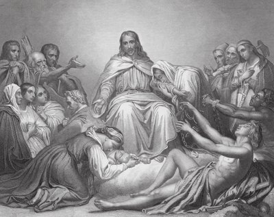Kristus Trøsteren, Lukas, kapitel IV, vers 16, 21 (gravering) af Ary (after) Scheffer