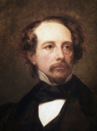 Portræt af Charles Dickens, britisk forfatter, detalje (olie på lærred af Ary Scheffer