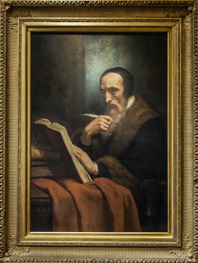 Portræt af John Calvin (Jean Cauvin), fransk forfatter, teolog og præst under den protestantiske reformation (1509-1564) - maleri af Ary Scheffer (1795-1858). musee de la vie romantique - Paris af Ary Scheffer
