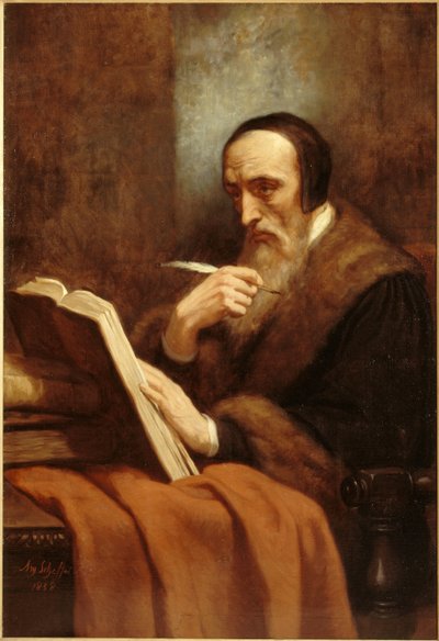 Portræt af John Calvin 1509-1564, 1858. af Ary Scheffer