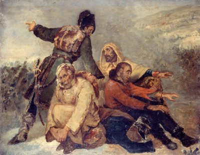 Fire rutede hærsoldater, ca. 1826. af Ary Scheffer