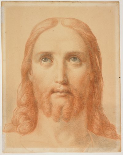 Studie til »Christus Consolator« (forsiden); Studie af et kvindehoved i profil (bagsiden) af Ary Scheffer