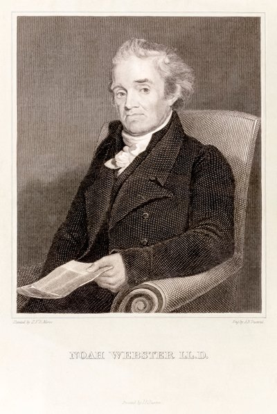 Noah Webster: amerikansk leksikograf (gravering) af Asher Brown Durand
