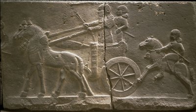 Vogn og kavalerist, 8. århundrede. f.Kr af Assyrian