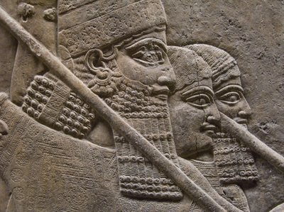 Kong Ashurnasirpal II under en kongelig løvejagt, 7. århundrede. f.Kr af Assyrian
