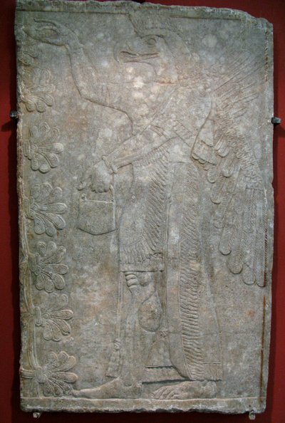 Relief fra paladset Ashurnasirpal II i Kalhu, Nimrud, 9. århundrede f.Kr. af Assyrian Art.