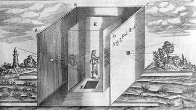 Mørkt rum efter Athanasius Kircher, Lucis og Umbra Rom 1600 af Athanasius Kircher