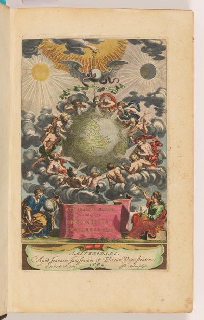 Titelblad til Mundus Subterraneus af Athanasius Kircher