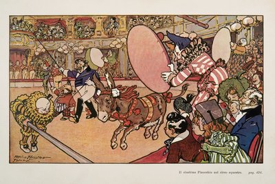 Cirkus og æslet Pinocchio, Illustration fra Pinocchio af Attilio Mussino