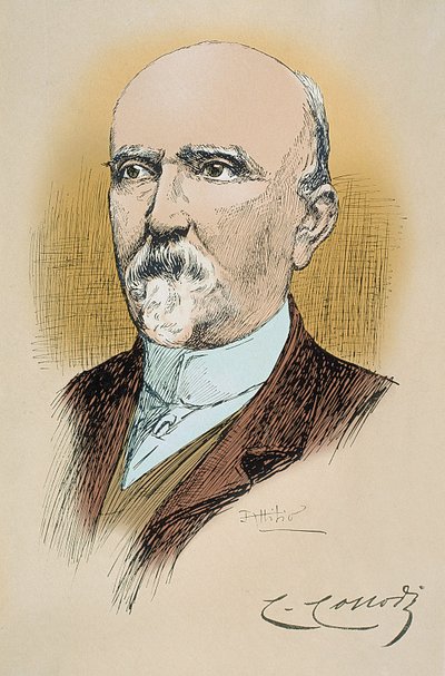 Portræt af den italienske forfatter og journalist Carlo Collodi (Lorenzini) (1826-1890), forfatter til Pinocchio. Tegning af Attilio Mussino (1878-1954) af Attilio Mussino