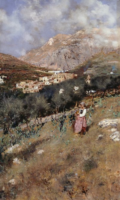 Udsigt over Capri af Attillo Pratella