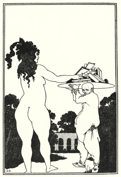 Aubrey Beardsleys bogplade (gravering) af Aubrey (after) Beardsley