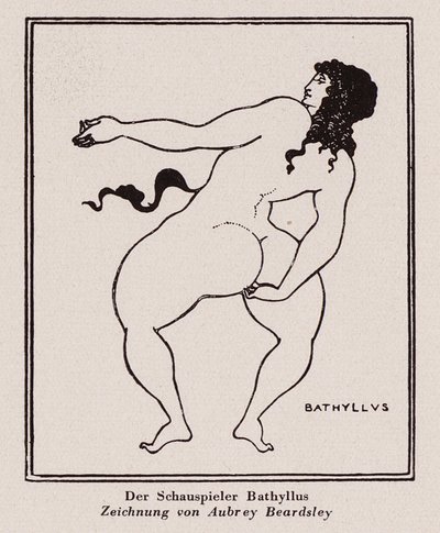 Bathyllus, romersk danser og performer af pantomimus (pen og blæk) af Aubrey (after) Beardsley