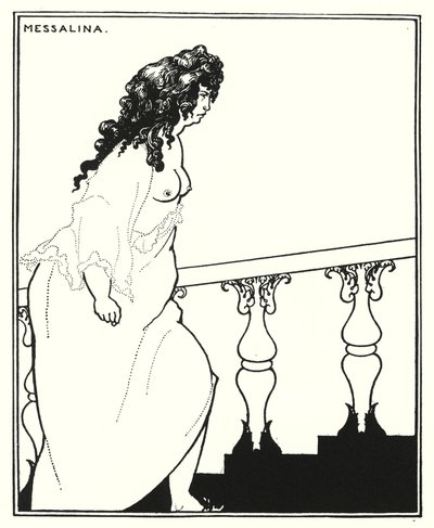 Messalina vender tilbage fra badet (gravering) af Aubrey (after) Beardsley