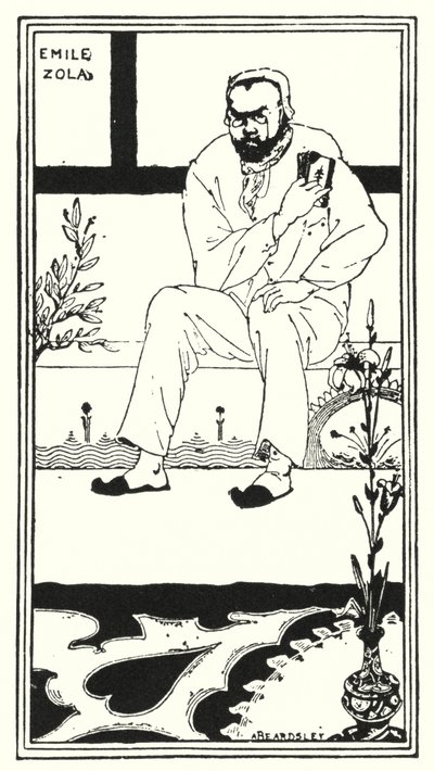Portræt af Emile Zola (gravering) af Aubrey (after) Beardsley