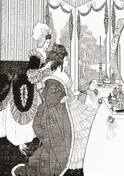 Toilettet efter Aubrey Beardsley. Fra Illustreret moralhistorie fra middelalderen til nutiden af ​​Eduard Fuchs, udgivet 1909. af Aubrey (after) Beardsley
