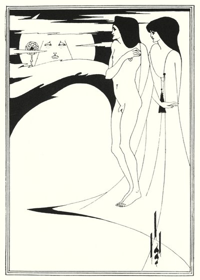 Kvinden i månen (gravering) af Aubrey (after) Beardsley