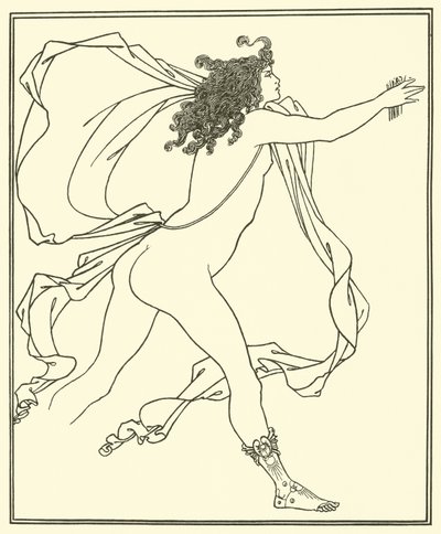 Apollo forfølger Daphne af Aubrey Beardsley