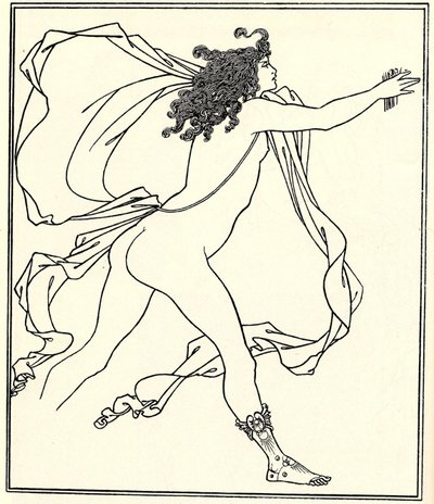 Apollo forfølger Daphne, 1896 af Aubrey Beardsley