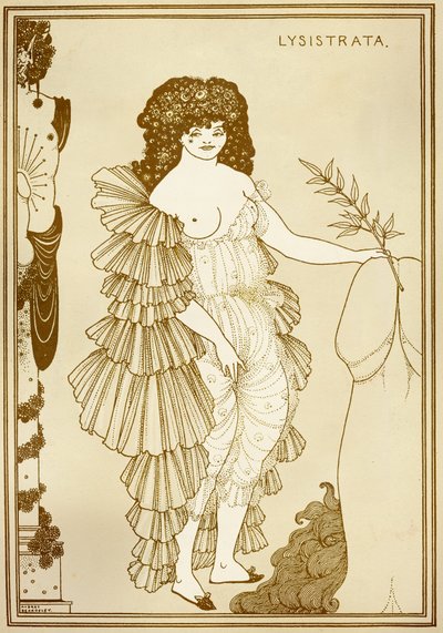 Aubrey BEARDSLEY (1872-1898) illustration til "Lysistrata" (411 kl. af Aubrey Beardsley