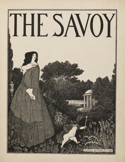 Forsidedesign til nr. 1 af "The Savoy" fra en bog med halvtreds tegninger af Aubrey Beardsley