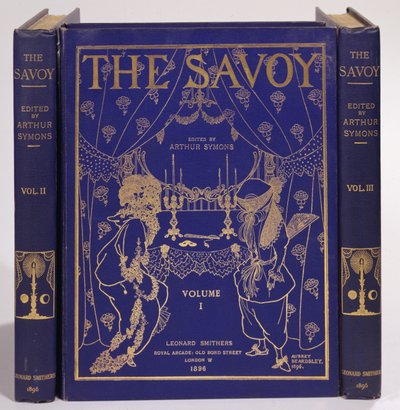 Coverdesign til The Savoy, bind I-III, redigeret af Arthur Symons, udgivet af Leonard Smithers 1896 af Aubrey Beardsley