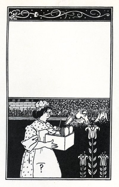 Design til omslaget til "The Barbarous Britishers" af H.D. Traill af Aubrey Beardsley