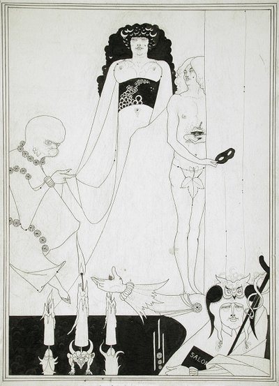 Indtast Herodias. Illustration til Salome af Oscar Wilde af Aubrey Beardsley