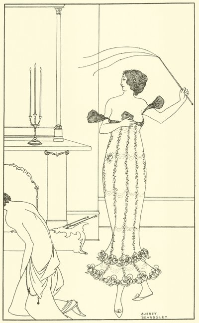 Frontispice, den fulde og sande beretning om Jarl Lavenders vidunderlige mission af Aubrey Beardsley