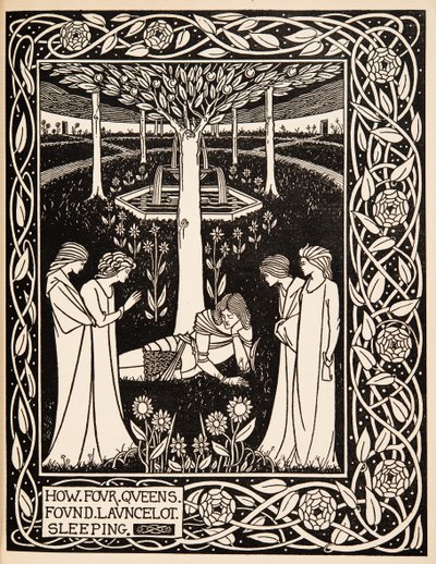 Hvordan fire dronninger fandt Launcelot sovende af Aubrey Beardsley