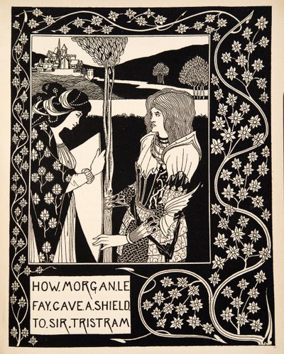 Hvordan Morgan Le Fay gav et skjold til Sir Tristram af Aubrey Beardsley