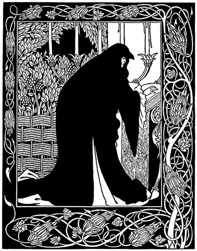 Hvordan dronning Guenever gjorde hende til nonne, illustration fra "Le Morte d