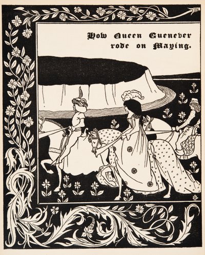 Hvordan dronning Guenever red på Maying af Aubrey Beardsley