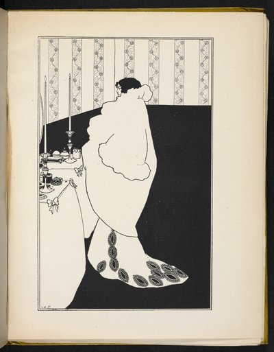 Illustration, der viser en kvinde af Aubrey Beardsley