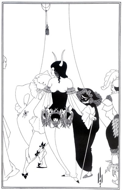 Illustration til Den røde dødsmaske af Edgar Allan Poe, 1895 af Aubrey Beardsley
