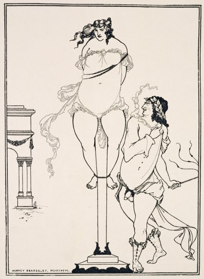 Juvenal pisker kvinde,1896 (kobberstik) af Aubrey Beardsley