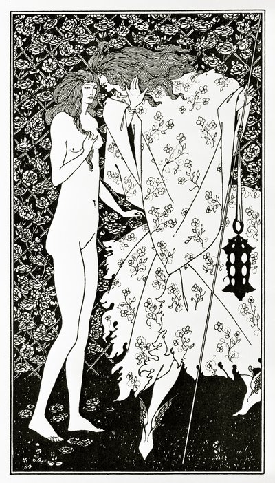Den mystiske rosenhave, ca. 1894 af Aubrey Beardsley
