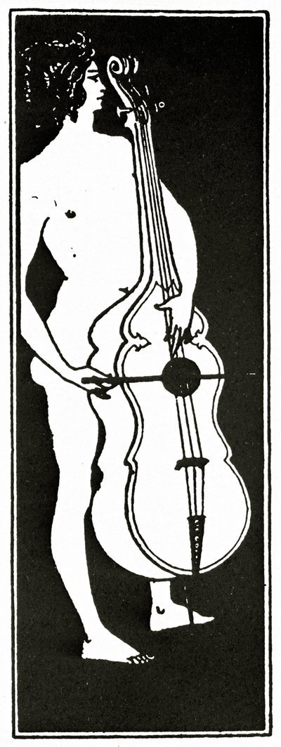 Lhomme med cello, ca.1894 af Aubrey Beardsley