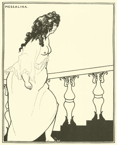 Messalina vender tilbage fra badet af Aubrey Beardsley