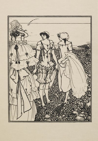 På Dieppe Beach (The Baders), fra en bog med halvtreds tegninger af Aubrey Beardsley
