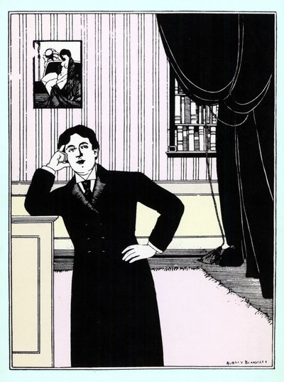 Oscar Wilde, ca. 1895 (silketryk) af Aubrey Beardsley