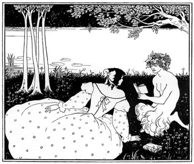 Pan læser for en kvinde ved en bæk, 1898. af Aubrey Beardsley