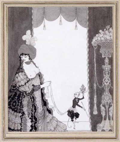 Damen med aben, 1897. af Aubrey Beardsley