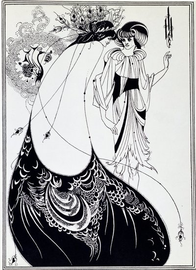 Påfugleskørtet. Illustration af Salome af Oscar Wilde - Tegning af Aubrey Beardsley