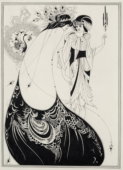 The Peacock Skirt, illustration til den engelske udgave af `Salome af Oscar Wilde (1854-1900) 1893 (sort blæk og grafit på papir) af Aubrey Beardsley