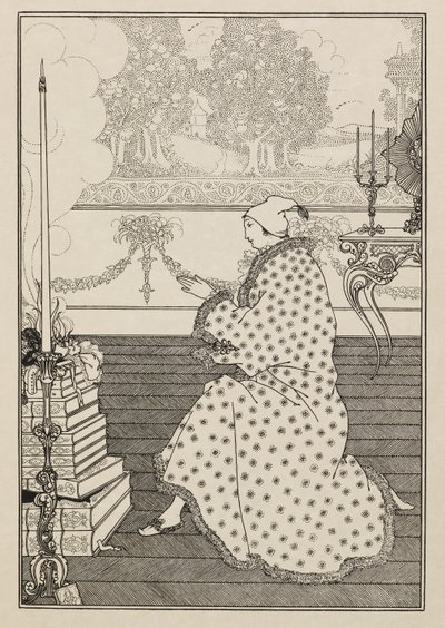 Baronens bøn. Fra "Låsens voldtægt". fra en bog halvtreds tegninger af Aubrey Beardsley