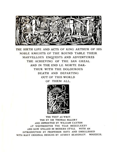 Titelside Designet af Aubrey Beardsley for Mrs. J. M. Dent and Sons Ltd, 1909, 1914. af Aubrey Beardsley
