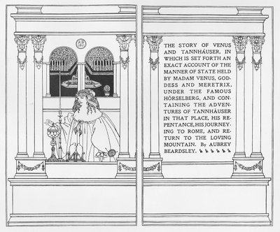 Titelblad fra "Historien om Venus og Tannhauser", 1895 af Aubrey Beardsley