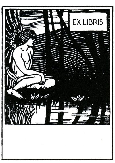 Vignette ex libris (ex-libris) af Aubrey Beardsley (1872-1898) af Aubrey Beardsley
