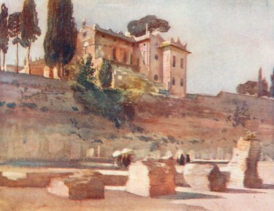 Rom: Fra Domitians stadion (farvelitografi) af Aubrey Waterfield